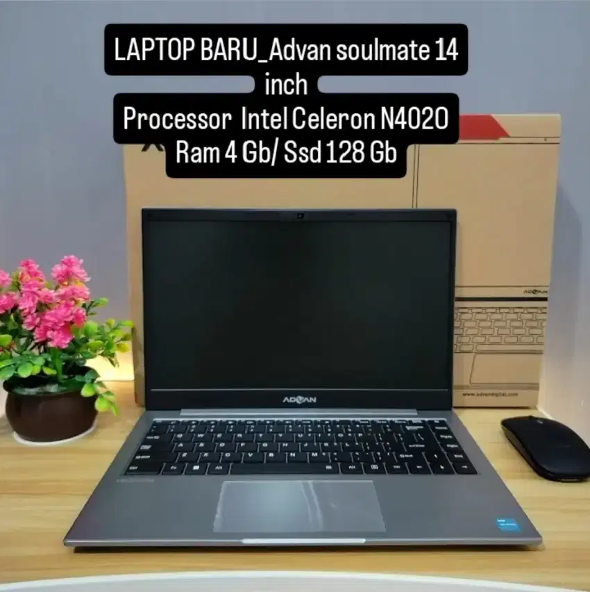 LAPTOP BARU_Advan soulmate 14 inch
Processor  Intel Celeron N4020