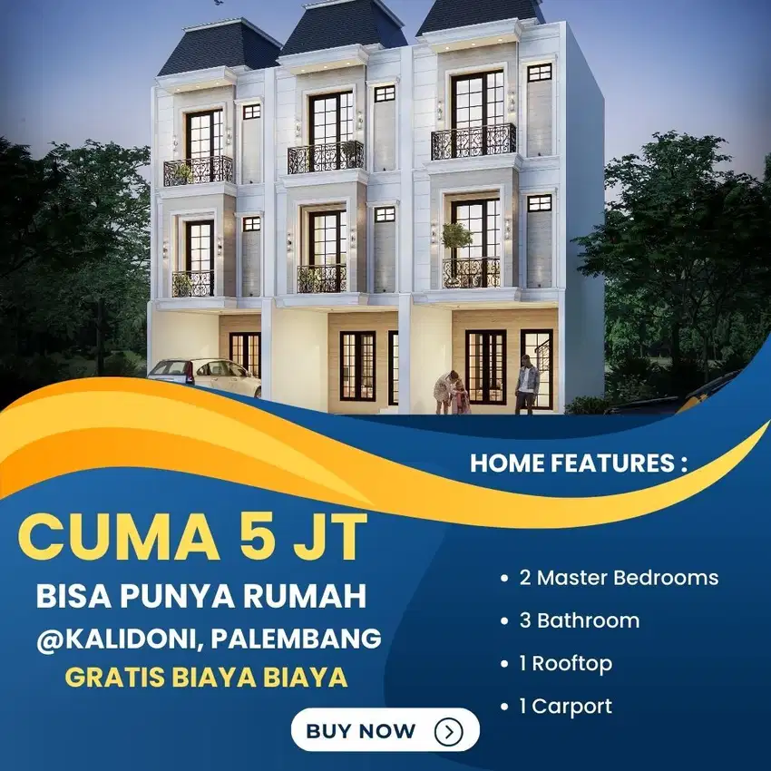 Rumah dijual di Kalidoni kota Palembang, cuma 500 jt-an, Gratis AC