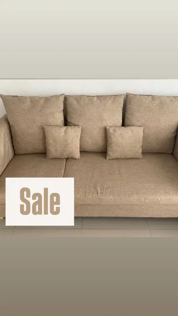 DIJUAL SOFA L (3 seater) + Meja Minimalis