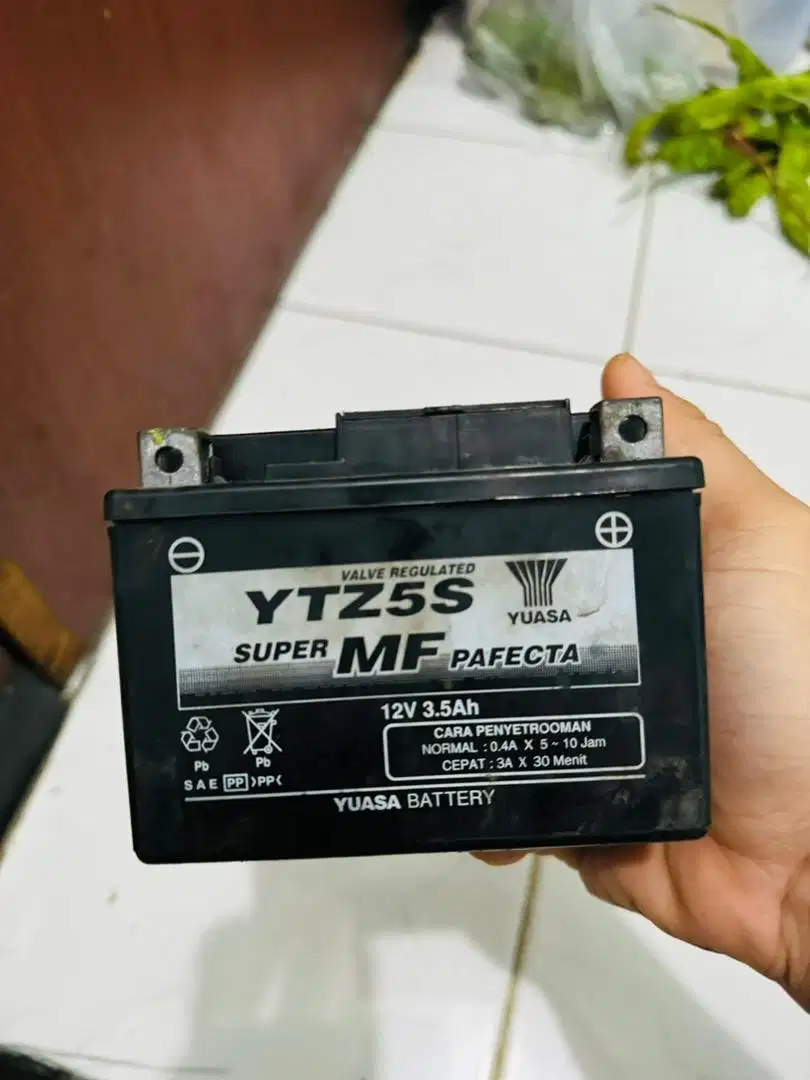 Aki Bekas Merk YUASA YTZ5S Accu Battery Aki Baterai Motor Beat Vario