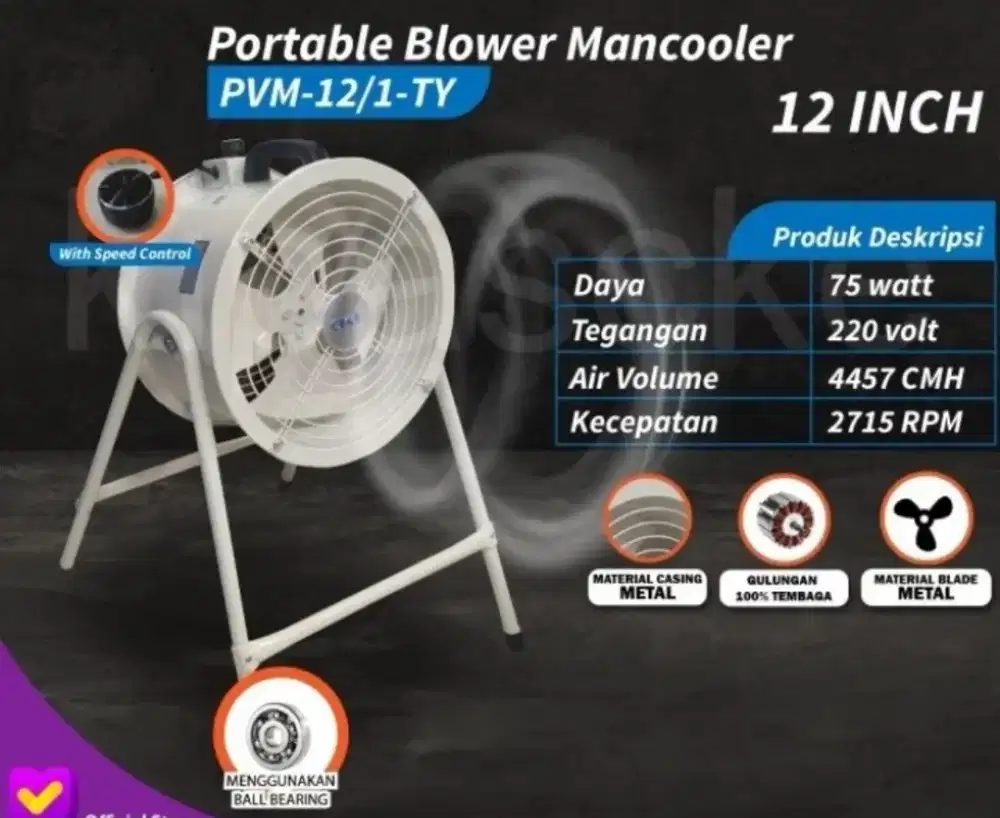 Portabel Blower ventilator 12 inch