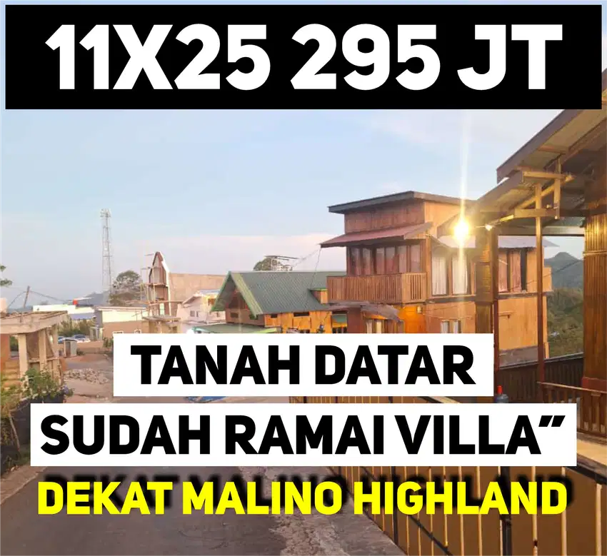 TANAH DI MALINO DEKAT KEBUN  TEH, TANAH DATAR SIAP BANGUN 11x25