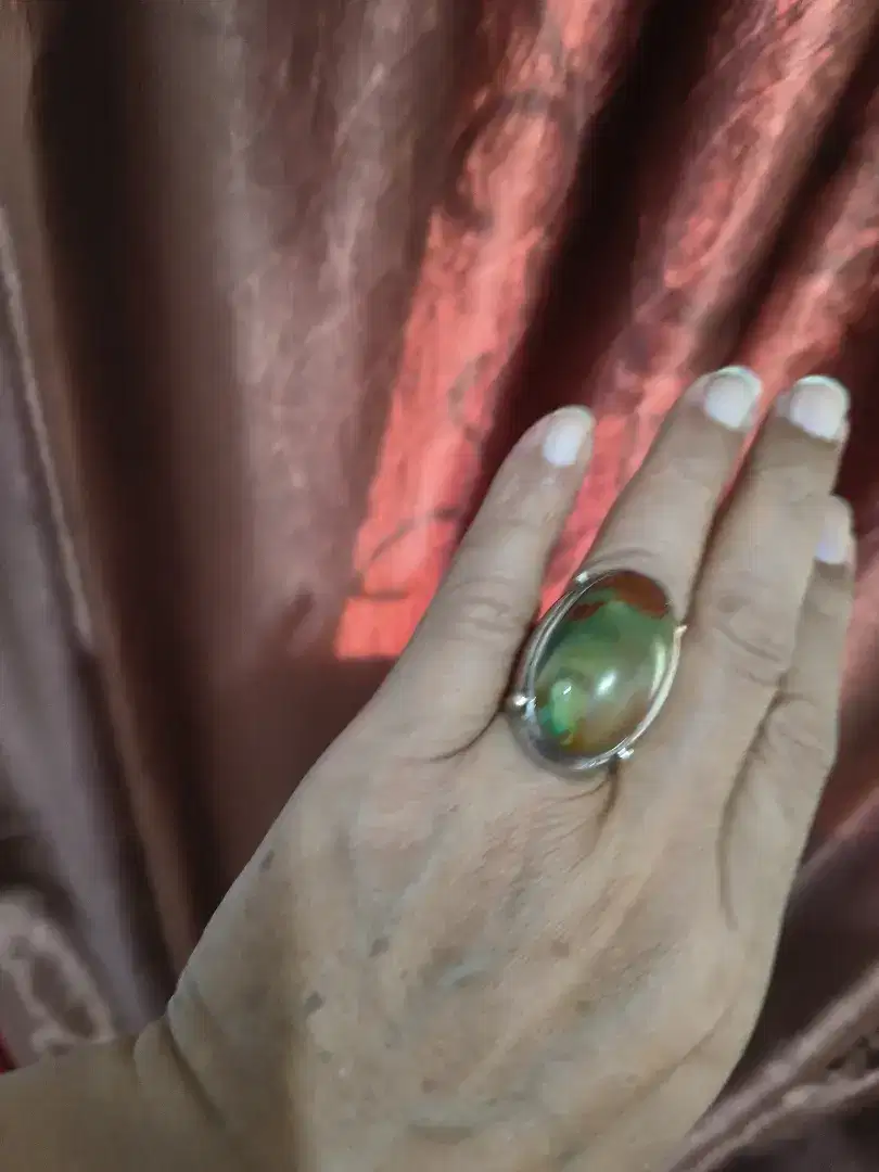 Cincin perak batu pancawarna