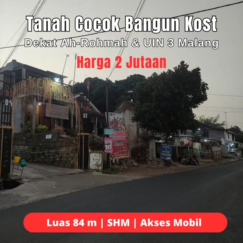 Tanah SHM Murah Dau Sumbersekar Kab Malang Cocok Bangun Kost