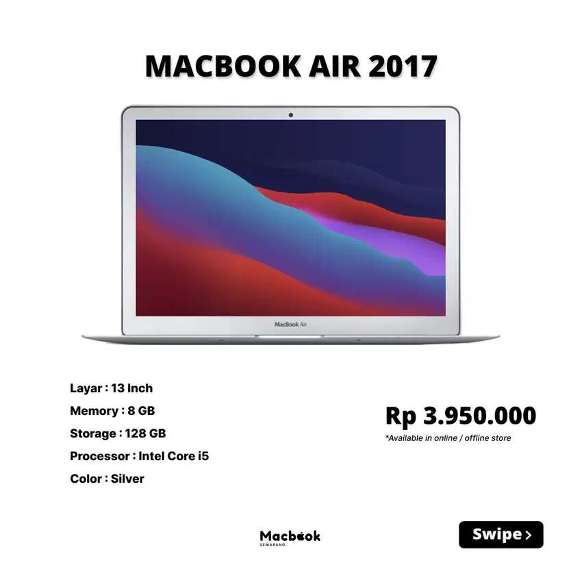 Macbook Air 2017 13 RAM 8/128 GB