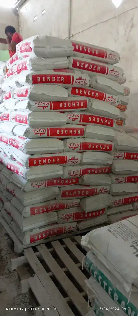 Semen mortar perekat plesteran acian render bata ringan