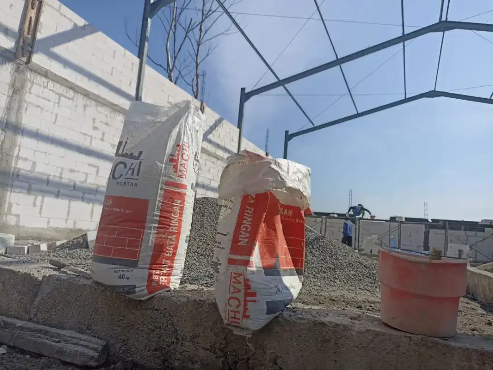 Semen mortar perekat plesteran acian render bata ringan