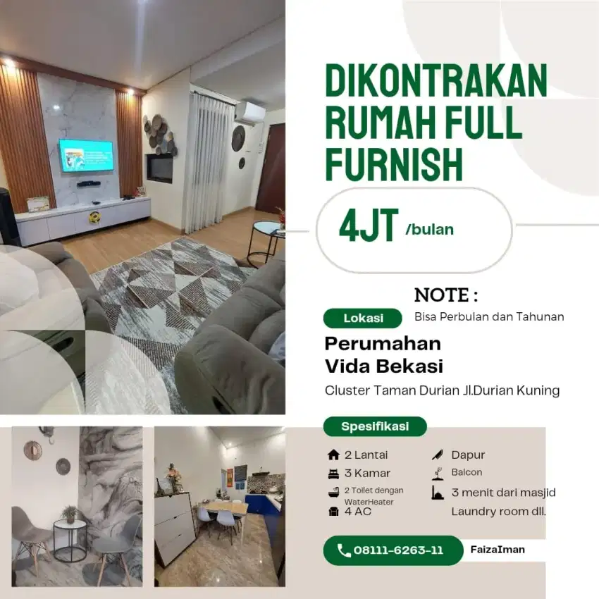 SEWA RUMAH FULL FURNISH