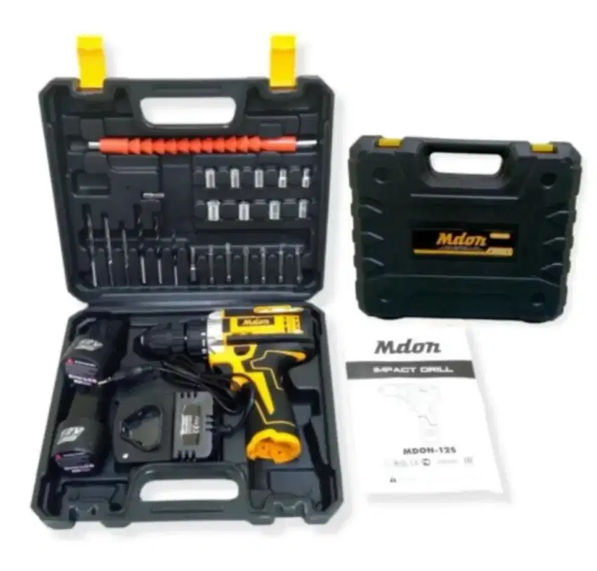Cordless Drill Mesin Bor 2x Baterai 12 Volt JLD MDON KONDENKI HDT