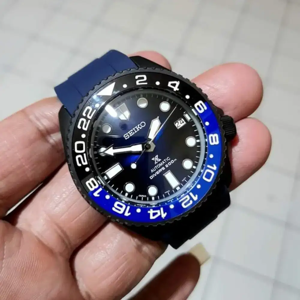 Seiko mod batman black skx  nh36 movement