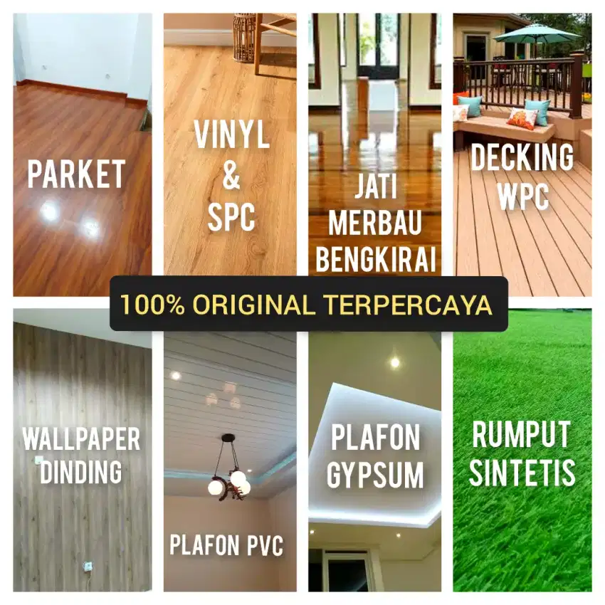 Juara lantai kayu spc,parket,vinyl,wallpanel,wallpaper,decking.