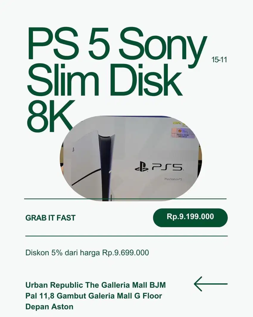 Sony Playstation 5 Slim Disk resolusi Up To 8K