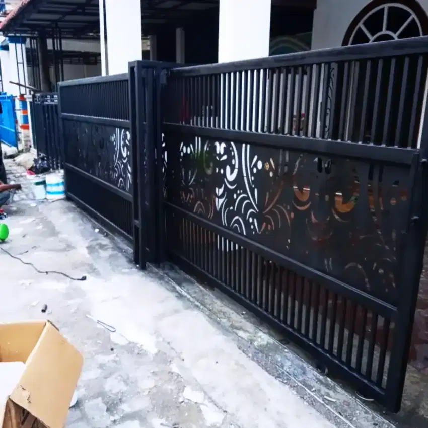 Pintu gerbang dan pagar kanopi Plat cutting leser