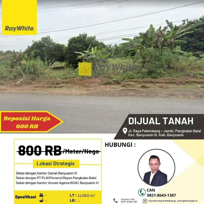 DIJUAL TANAH PANGKALAN BALAI