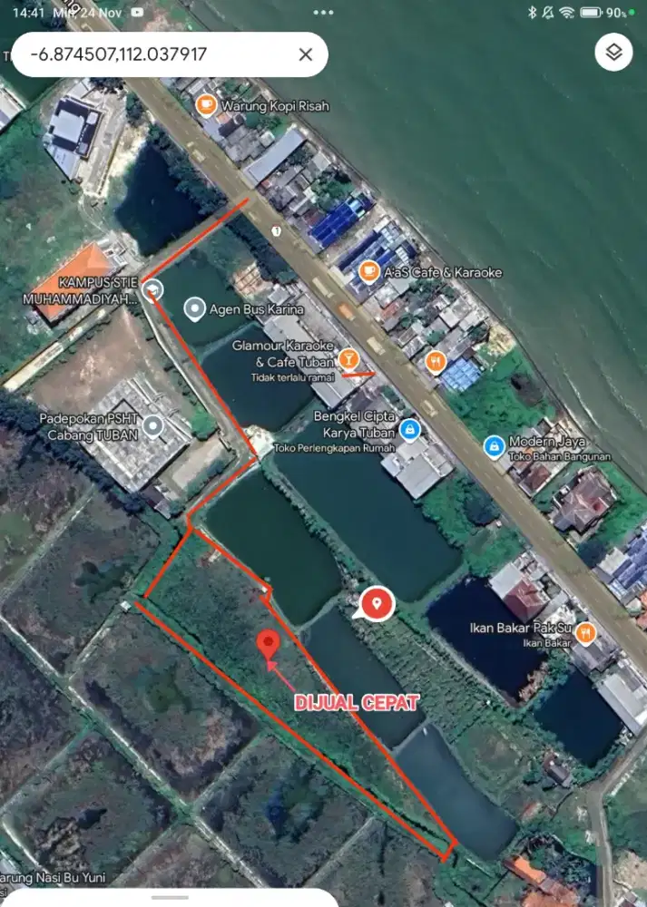 DIJUAL CEPAT TANAH KOSONG DEKAT JALAN UTAMA PANTURA TUBAN