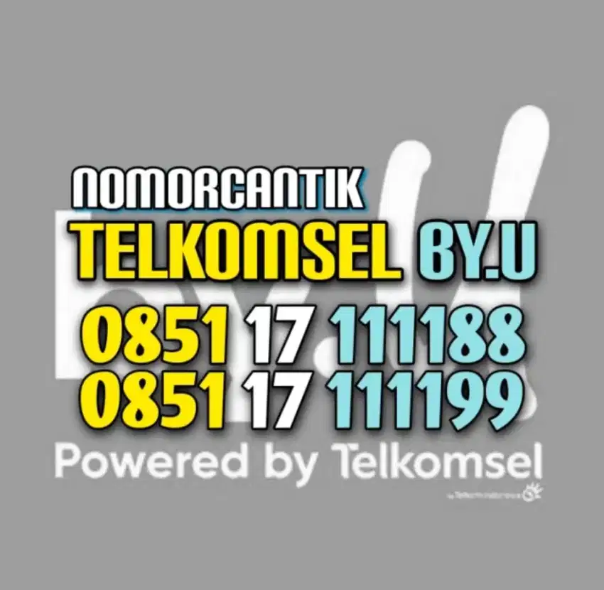 (bisa COD) Nomor CANTIK kartu TELKOMSEL by.U byU seri 1111 #88 99