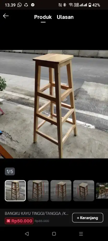 Bangku tangga tinggi 1 miter