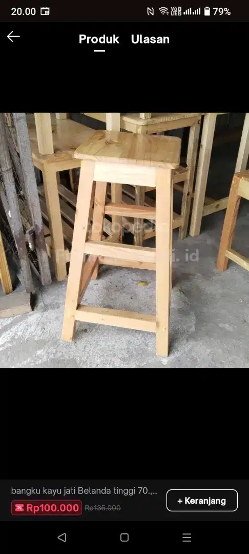 Bangku cafe jati Belanda