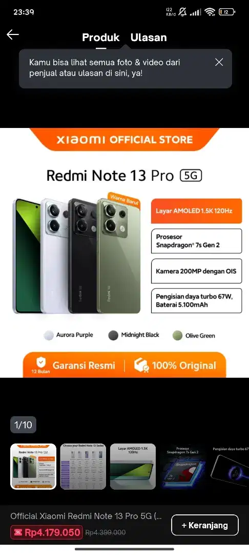 Redmi note 13 pro bekas