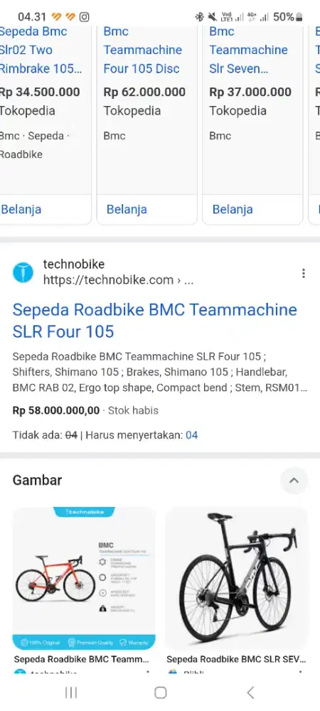 sepeda roadbike bmc slr 04 teammachine like new size 54 ws dt swiss db