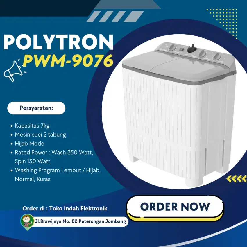 Masin Cuci Polytron PWM-9076