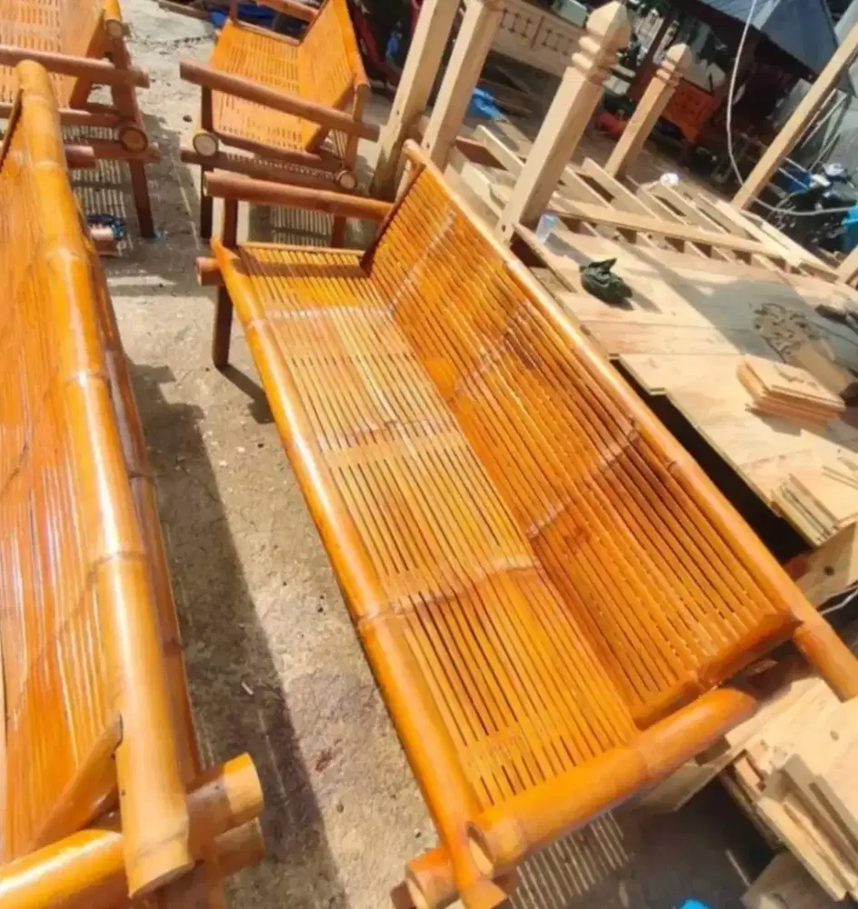 Jual kursi kayu tangga Tirai kree rumbia dan laen2