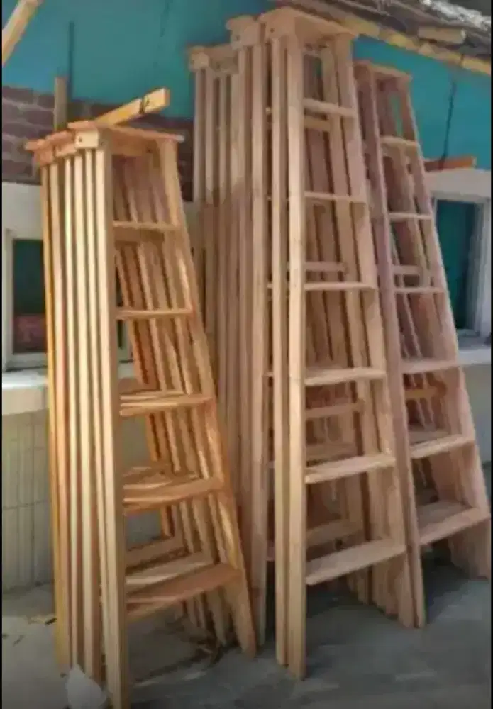 Jual Tangga kayu tirai kree rumbia dan laen2