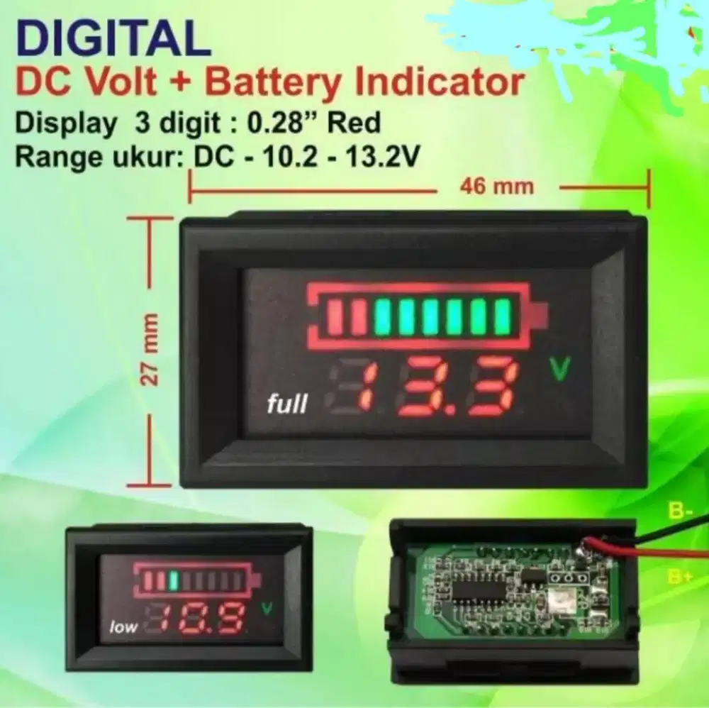 Voltmeter Indikator Batre Accu