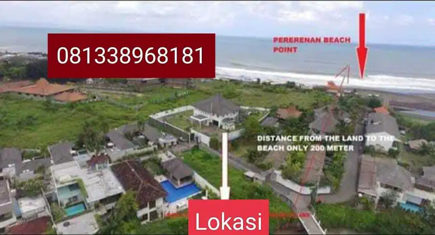 Buc tanah elit 4are raya di canggu pererenan hanya 200mtr ke pantai