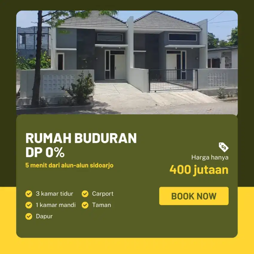 Rumah murah buduran dp 0% Sidoarjo