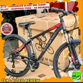 sepeda mtb 27.5 inch evergreen blaze 685 3x8 sp alloy