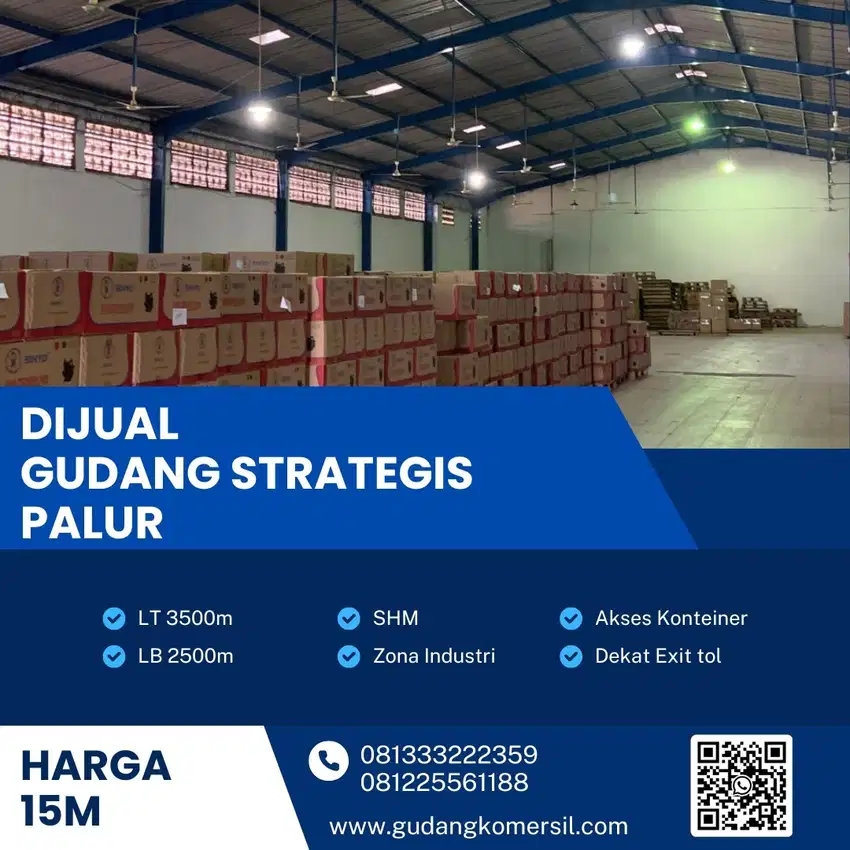 Dijual Gudang Strategis Industri 3500m2,Lokasi Palur,Karanganyar Bu!