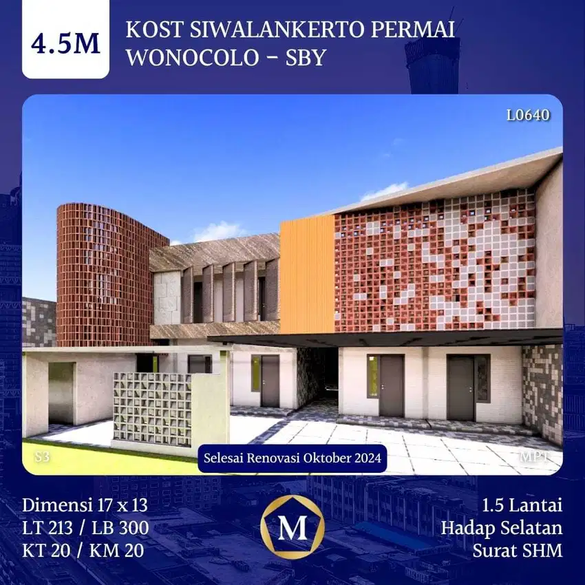 RUMAH KOS BARU DI RENOVASI LOKASI SIWALANKERTO PERMAI DEKAT PETRA