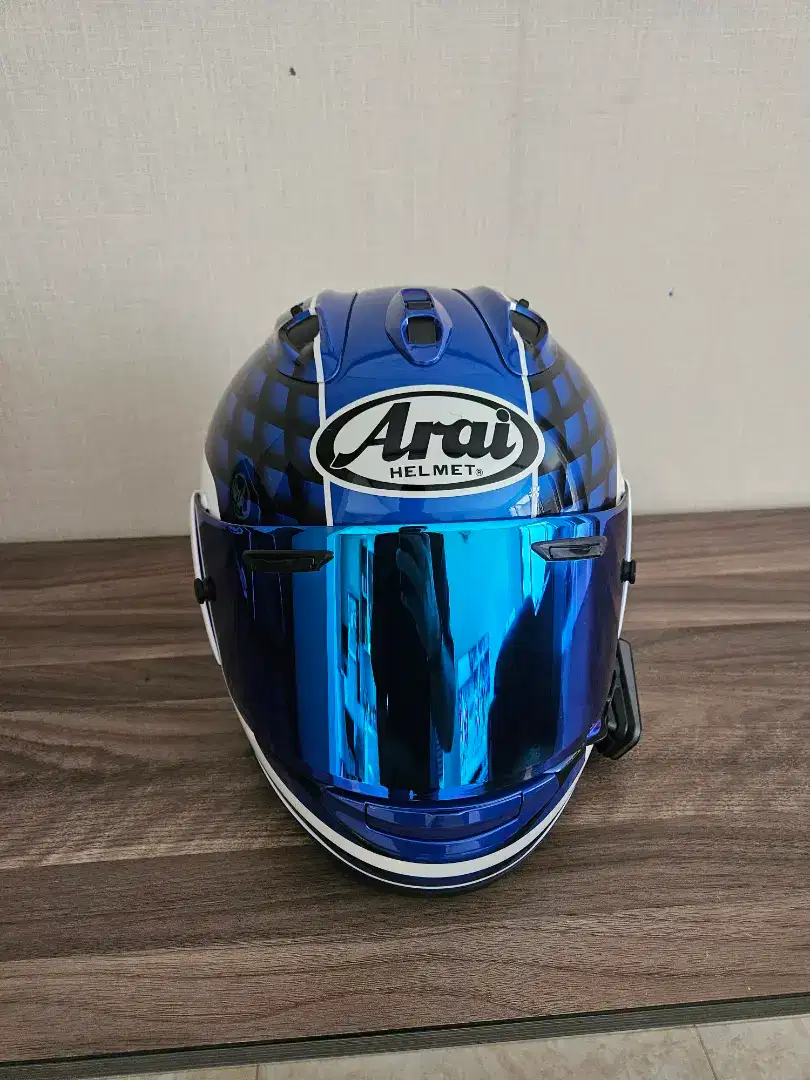 Helm Full Face Arai RX7X Taira Blue with Authentic Signature