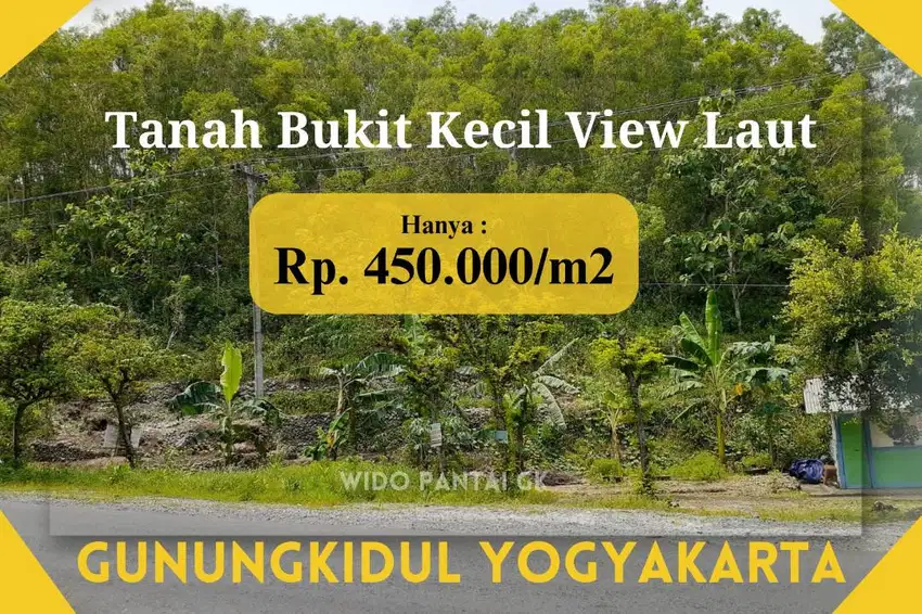 Dijual Tanah Pantai Bukit Pinggir Jalan Raya Pantai Yogyakarta