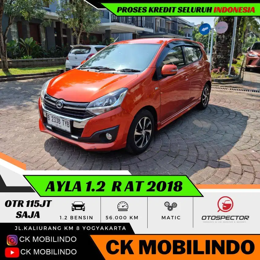 (Dp3jt) Daihatsu Ayla R Matic 2018 KM 56rb ISTIMEWA Kredit Murah