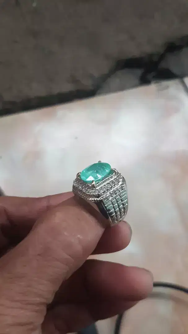 Batu Permata Zamrud Columbia Ring 7 Microsetting