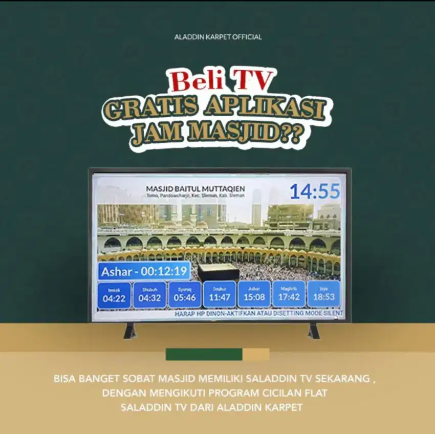 Jual Smart TV Jam Digital Masjid Versi LED Lebih Canggih di Temanggung