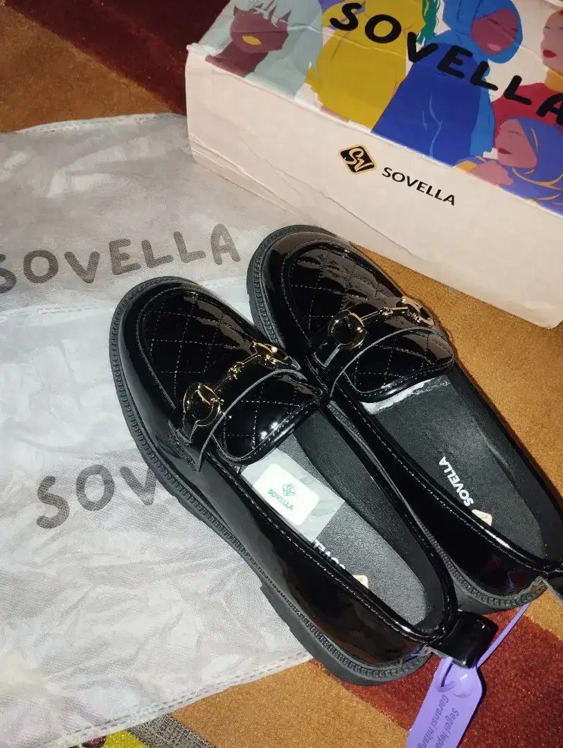 Sepatu Docmart Pantofel Karet Hitam Sovella Wanita