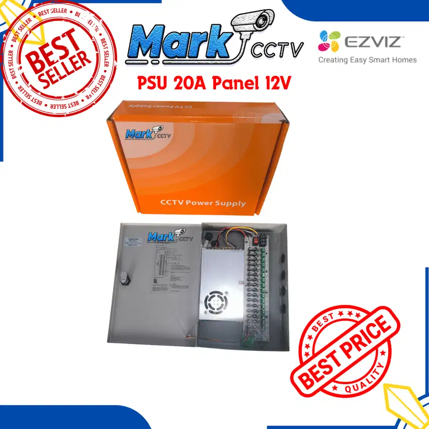 PSU / POWER SUPPLY CCTV 20A & 12V PANEL 16CH