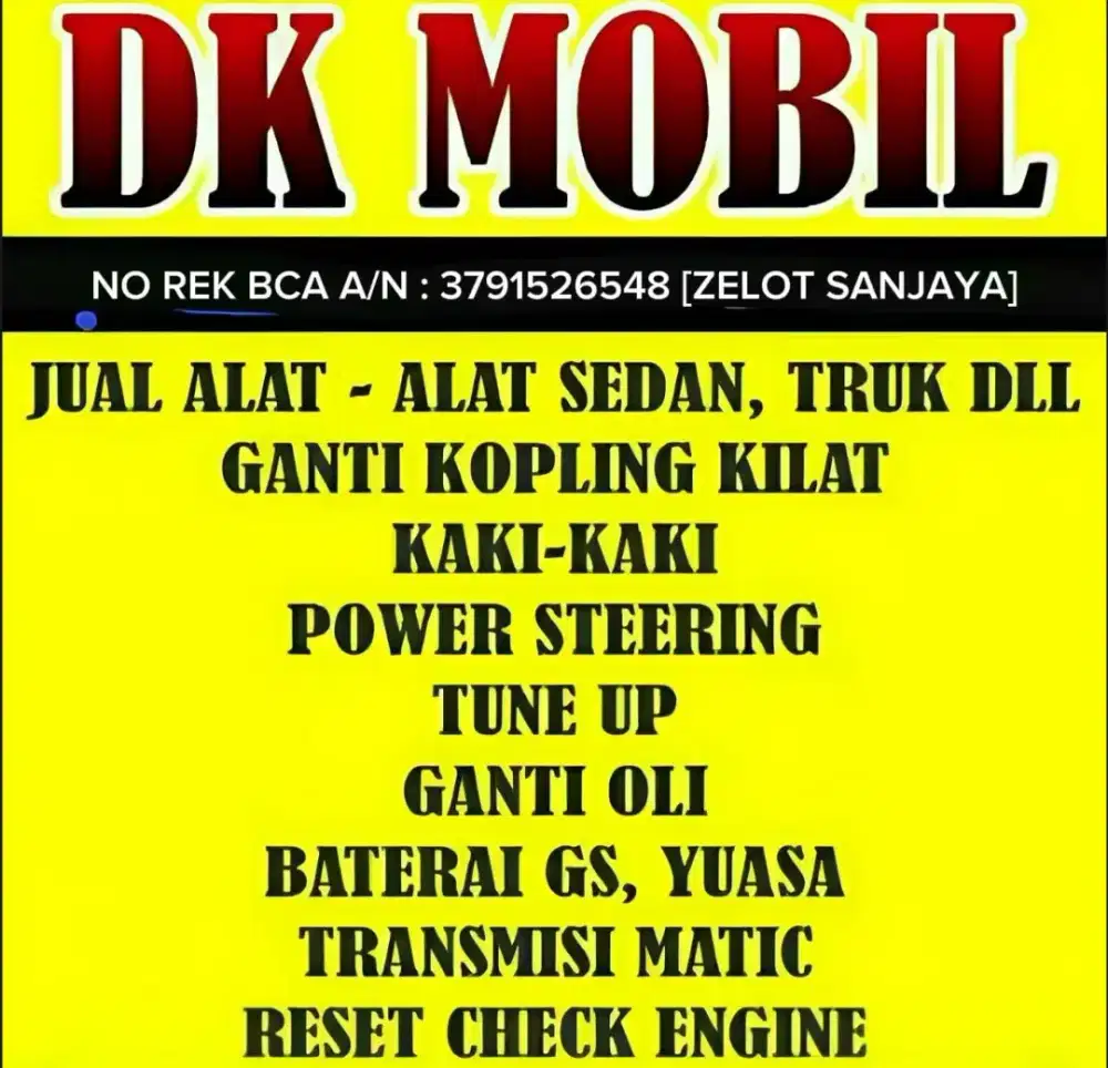 montir mobil bisa kabel kabel,punya kunci kunci