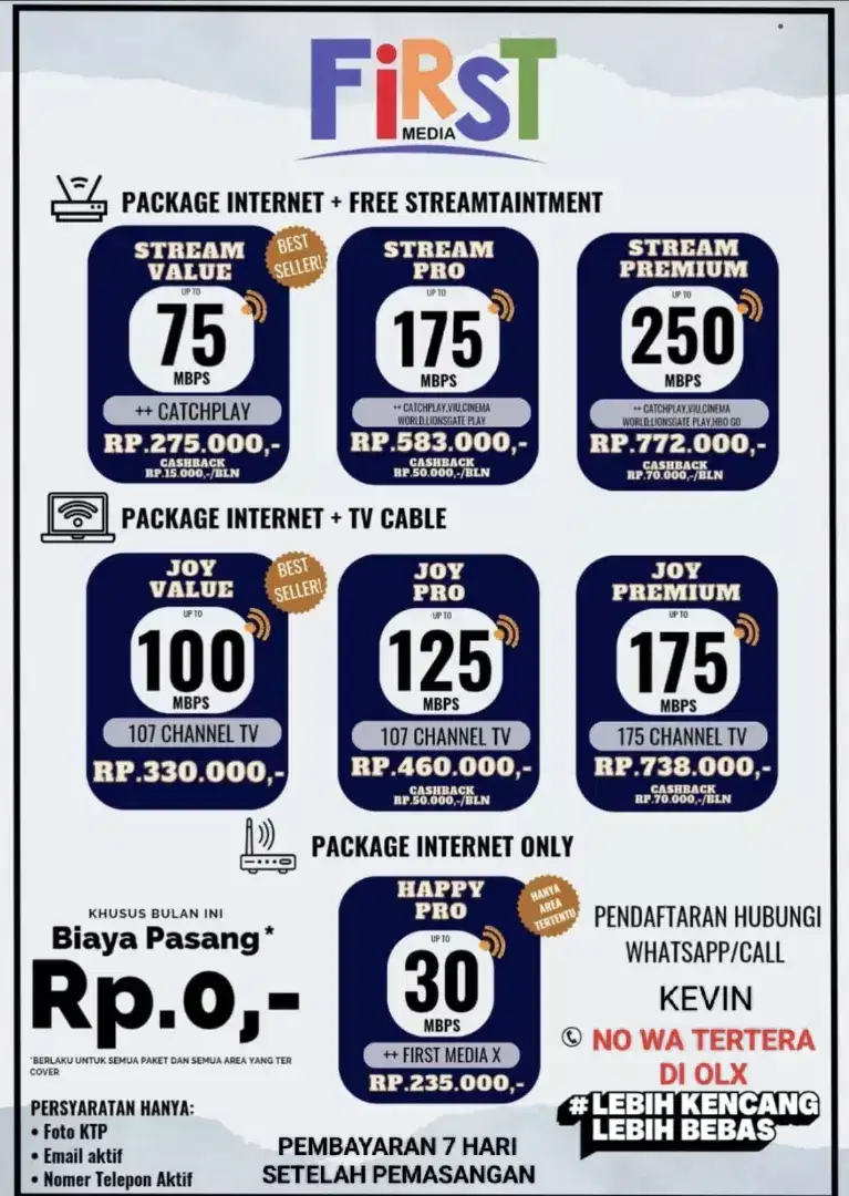 PROMO PASANG WIFI FIRST MEDIA 5G STABIL,HARGA FLATE DAN GRATIS PASANG