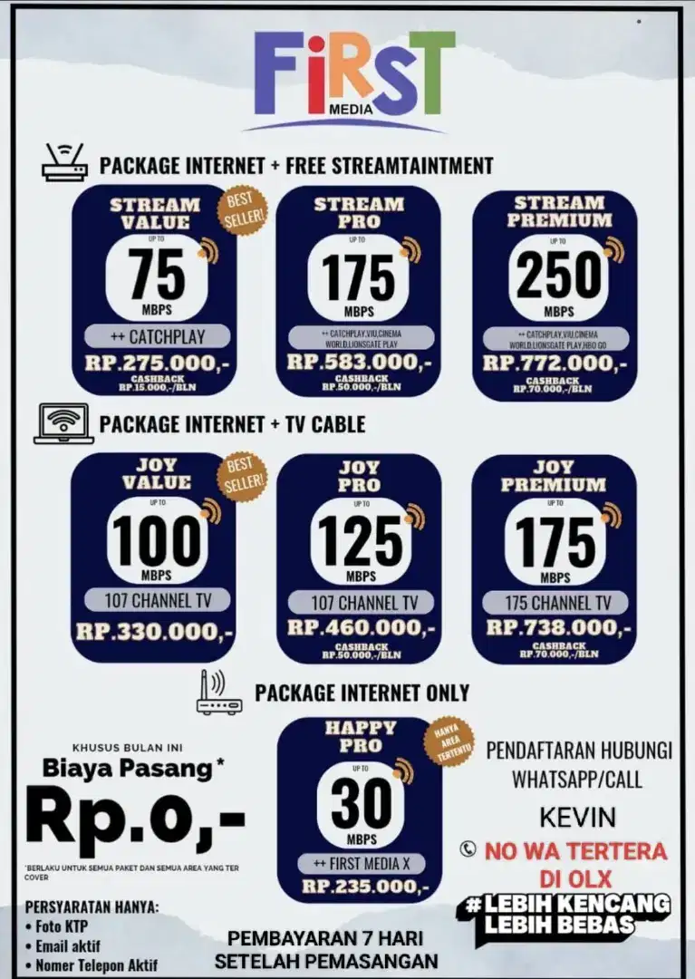 PROMO PASANG WIFI FIRST MEDIA SINYAL 5G,HARGA FLATE DAN GRATIS PASANG