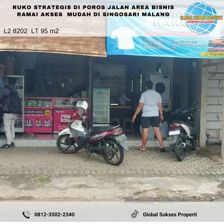 Ruko Poros Jalan Utama Potensial Untuk Bisnis Di Singosari Malang