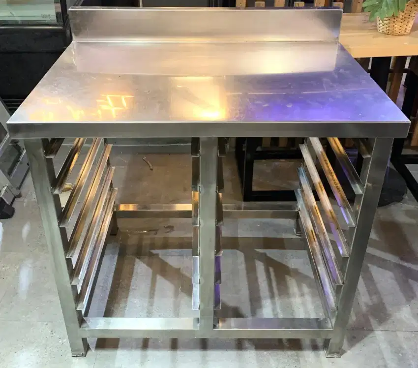 Meja Stainless Plating Proofer 12 Tray / Working Table Kitchen Resto