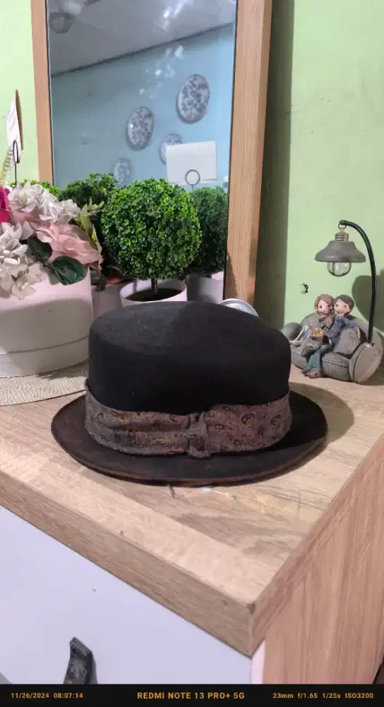 Handmade Pork Pie Hat Soft Distressed