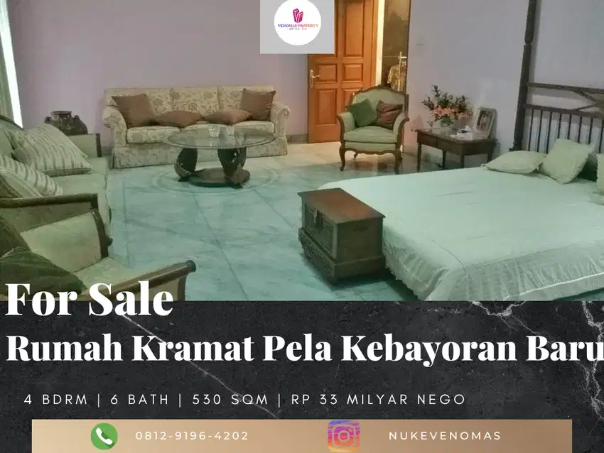 Dijual Rumah Kebayoran Baru Kramat Pela 2 Lantai Furnished