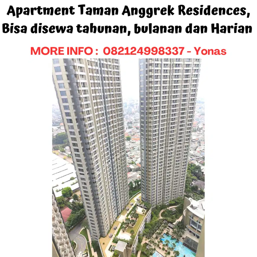 Apartment Taman Anggrek Residences, Bisa disewa tahunan, bulanan