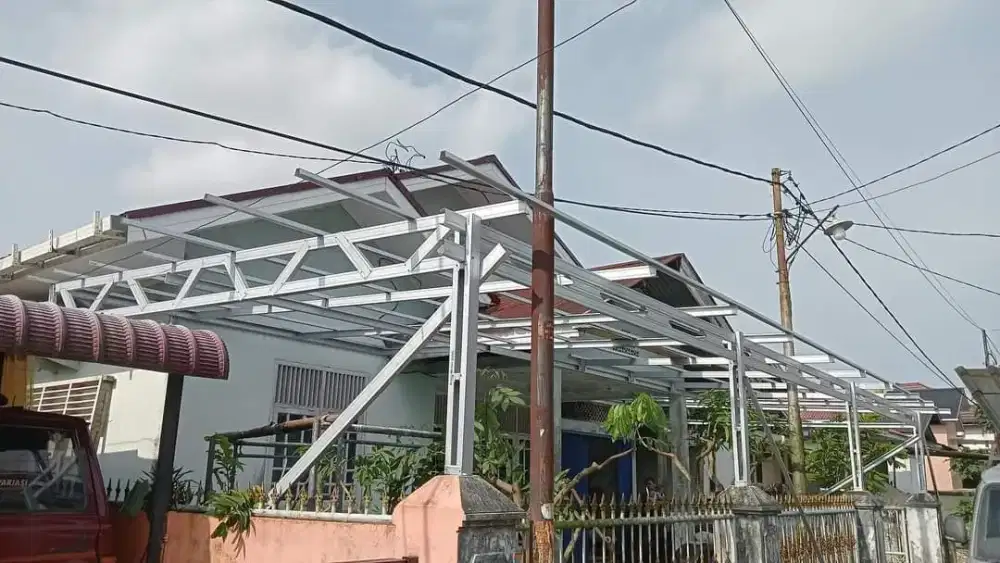 Karnopi Teras,rangka baja ringan,renovasi atap rumah,kandang,dll.