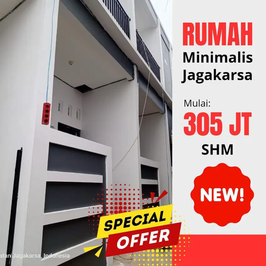 JUAL MURAH RUMAH MINIMALIS 2 LANTAI CLUSTER WIKA JAGAKARSA